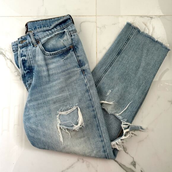 BDG Urban Outfitters Jeans Distress Rip Light High Rise Straight Women Size 29 - Picture 10 of 14